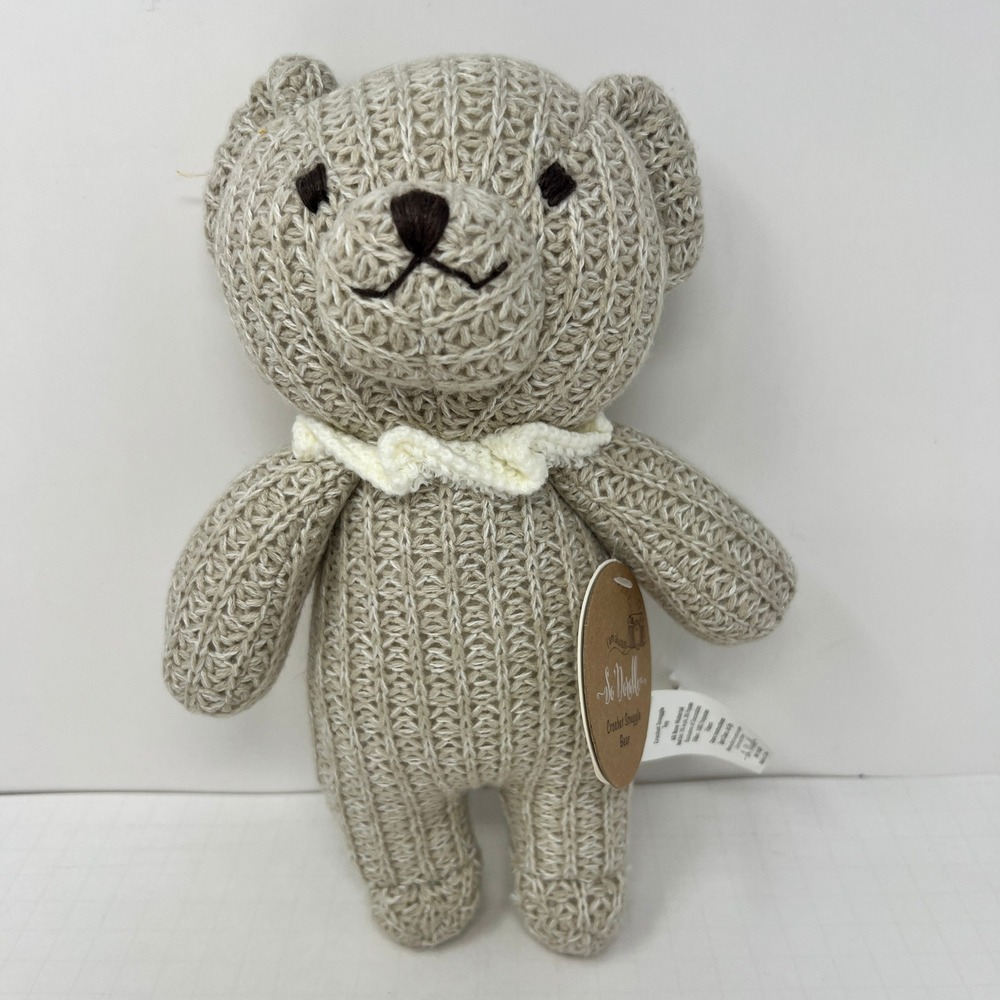 SoDorable Crochet Snuggle Bear Tan Knit Plush Toy OS 500001‎ Soft Stuffed Animal